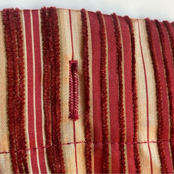 Waverly Home Luxury Gold Red Stripe Shower Curtain 70's - Picture 4 of 9